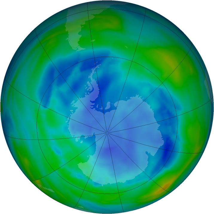 Antarctic ozone map for 10 August 2006